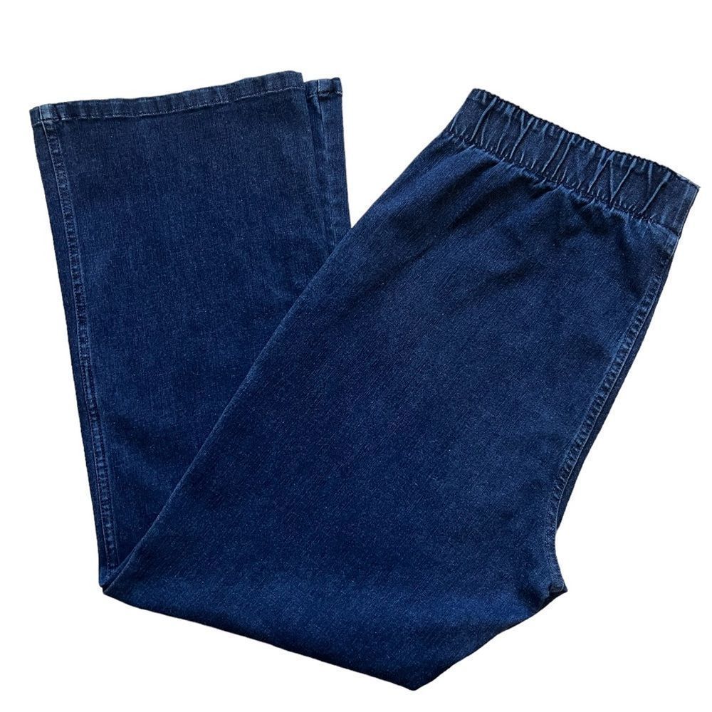 SOFT SURROUNDINGS ELASTIC WAIST BLUE JEANS SIZE  XL PETITE